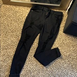 Black ripped jeans